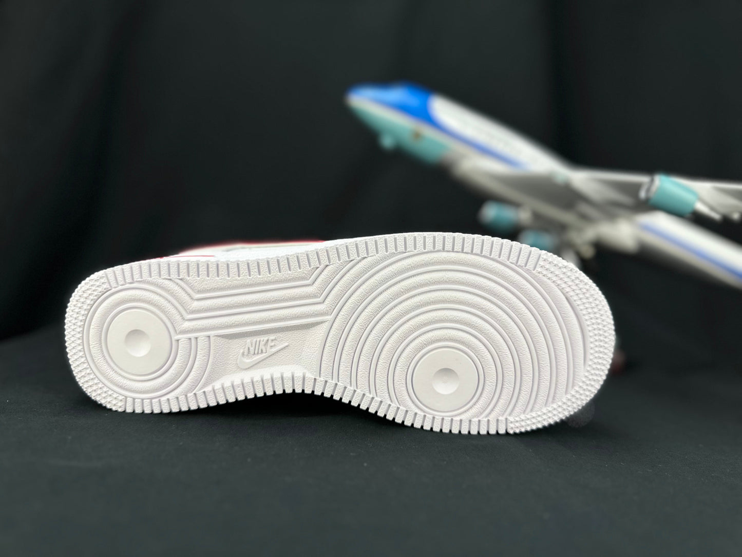 NIKE Air Force 1 'double Swoosh - Red' - White Unisex Streetwear Limited Edition - **Nike Air Force 1 'Double Swoosh White/Red'** The Nike Air Force 1 'Double Swoosh White/Red'