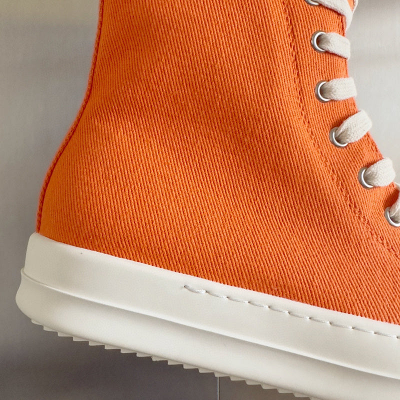 Rick Owens High-top Sneakers - Orange Unisex Streetwear Limited Edition - **Rick Owens Orange High-Top Sneakers: Vibrant Style Meets Premium Craftsmanship** Introducing the Rick Owens Orange