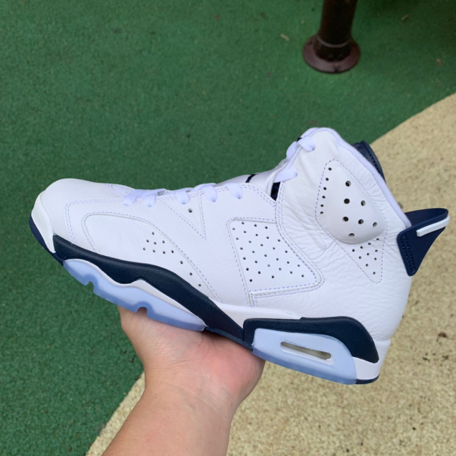 Jordan 6 Midnight Sneakers - Navy Unisex Streetwear Limited Edition - The Air Jordan 6 'Midnight Navy' brings a clean and classic aesthetic to the iconic