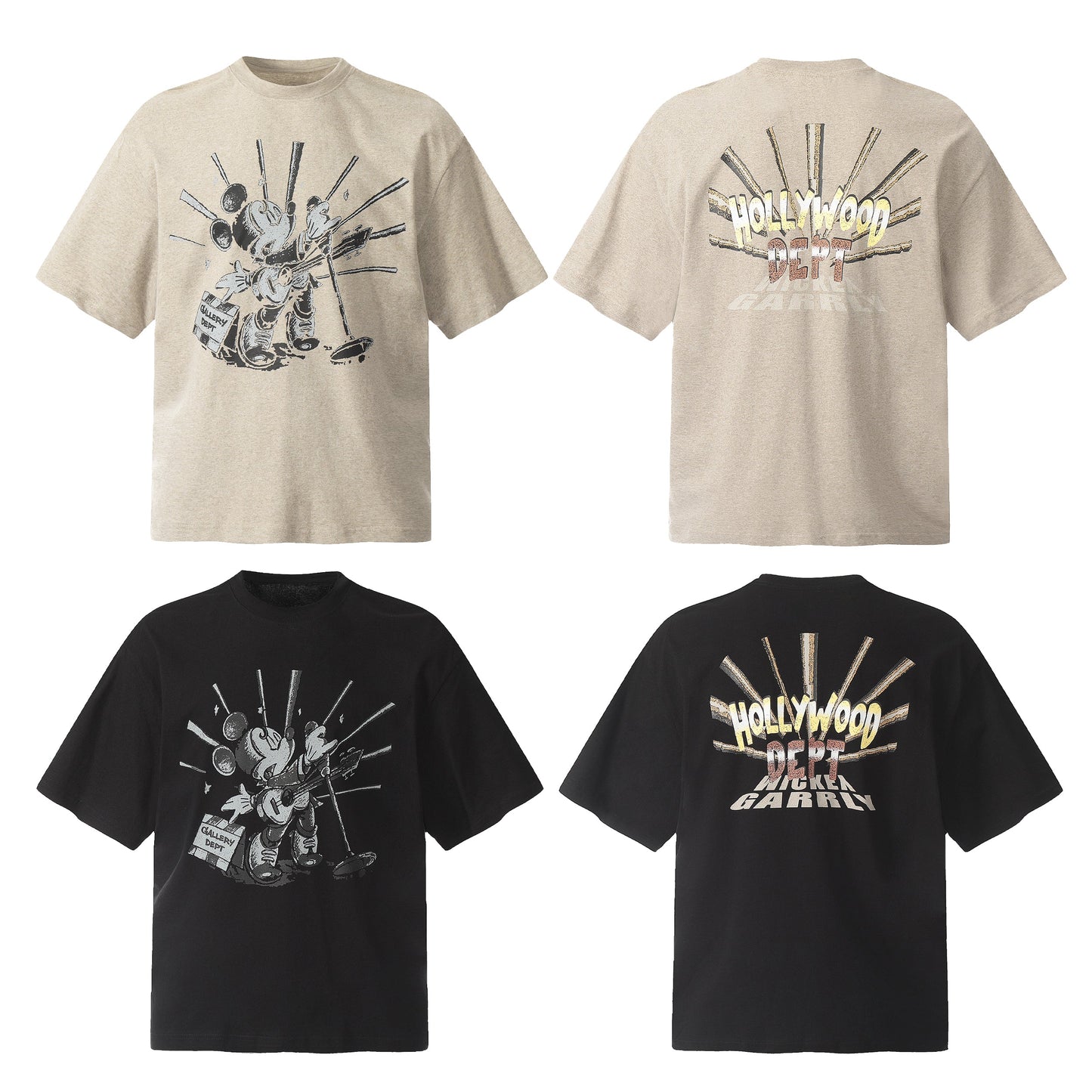 GALLERY Dept 24ss T-Shirt - Beige Unisex Streetwear Limited Edition - Introducing the Gallery Dept. Hollywood Dept. Tee, a striking addition to any fashion-forward wardrobe. This