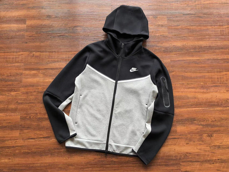 NIKE Tech Fleece Hoodie - - Grey - Black Unisex Streetwear Limited Edition
