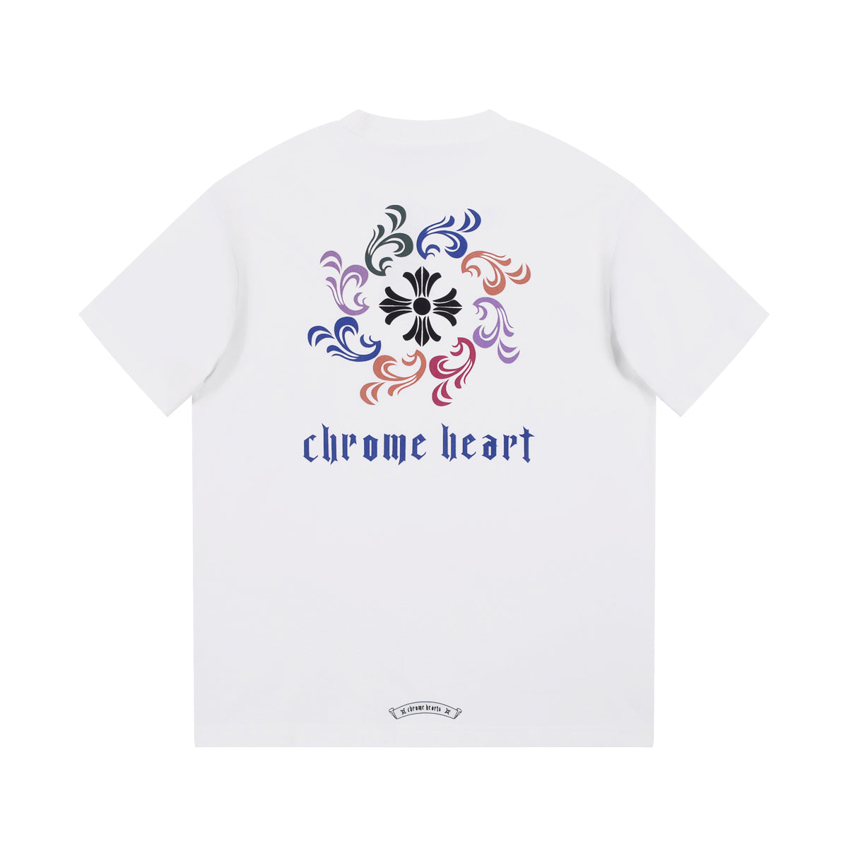 CHROME Hearts Logo Collar T-shirt - White Unisex Streetwear Limited Edition