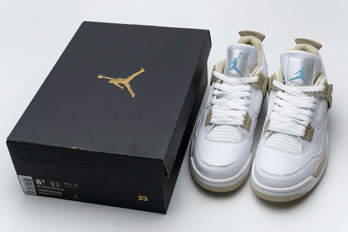 Air Jordan 4 Retro Sand Linen Sneakers - Black Unisex Streetwear Limited Edition - Introducing the Air Jordan 4 Retro Sand Linen, a fusion of classic design and modern