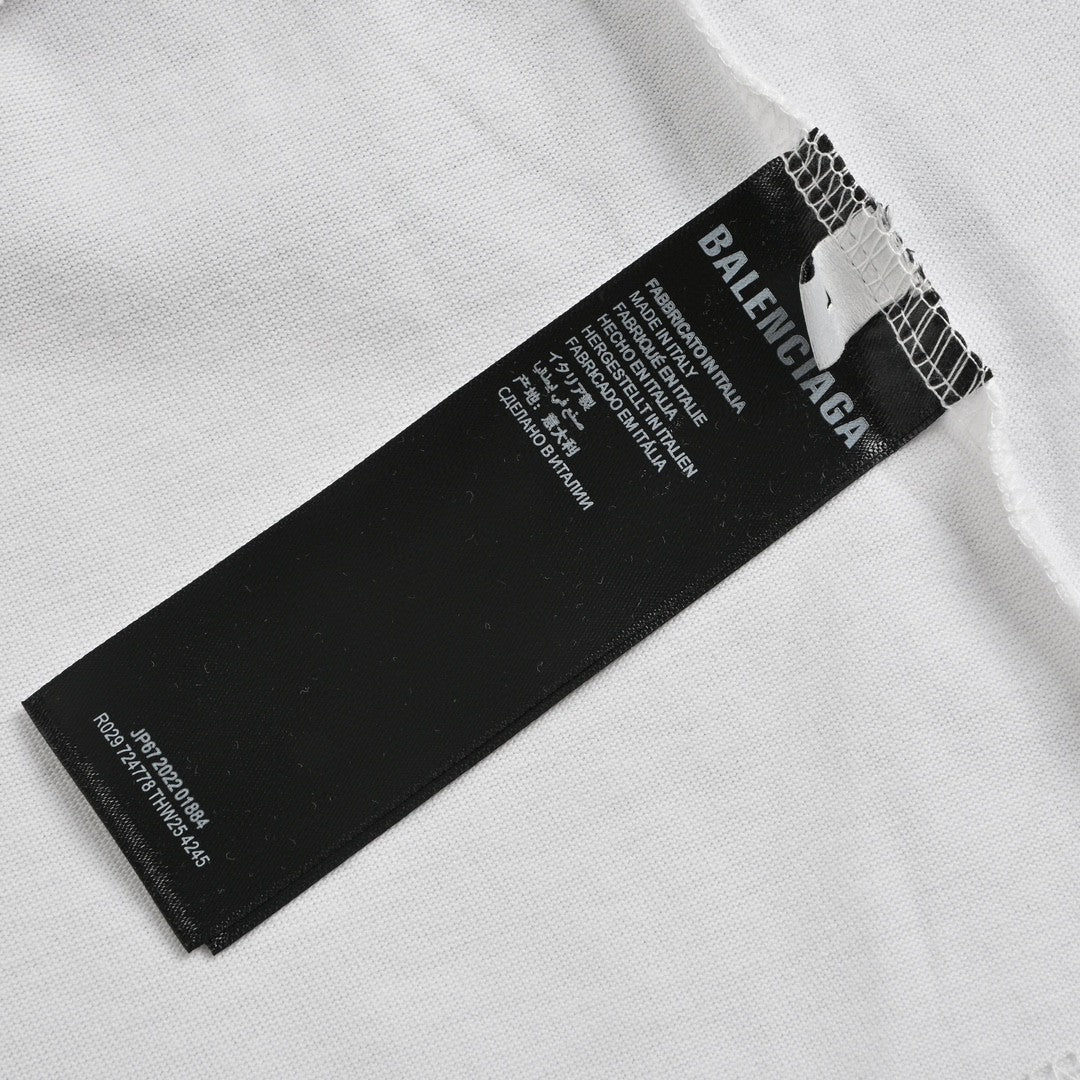 Balenciaga T-shirt With Mountain Graphic - White Unisex Streetwear Limited Edition - <span>Simple and stylish. Features a colorful mountain graphic on the chest. Made from high-quality fabric.