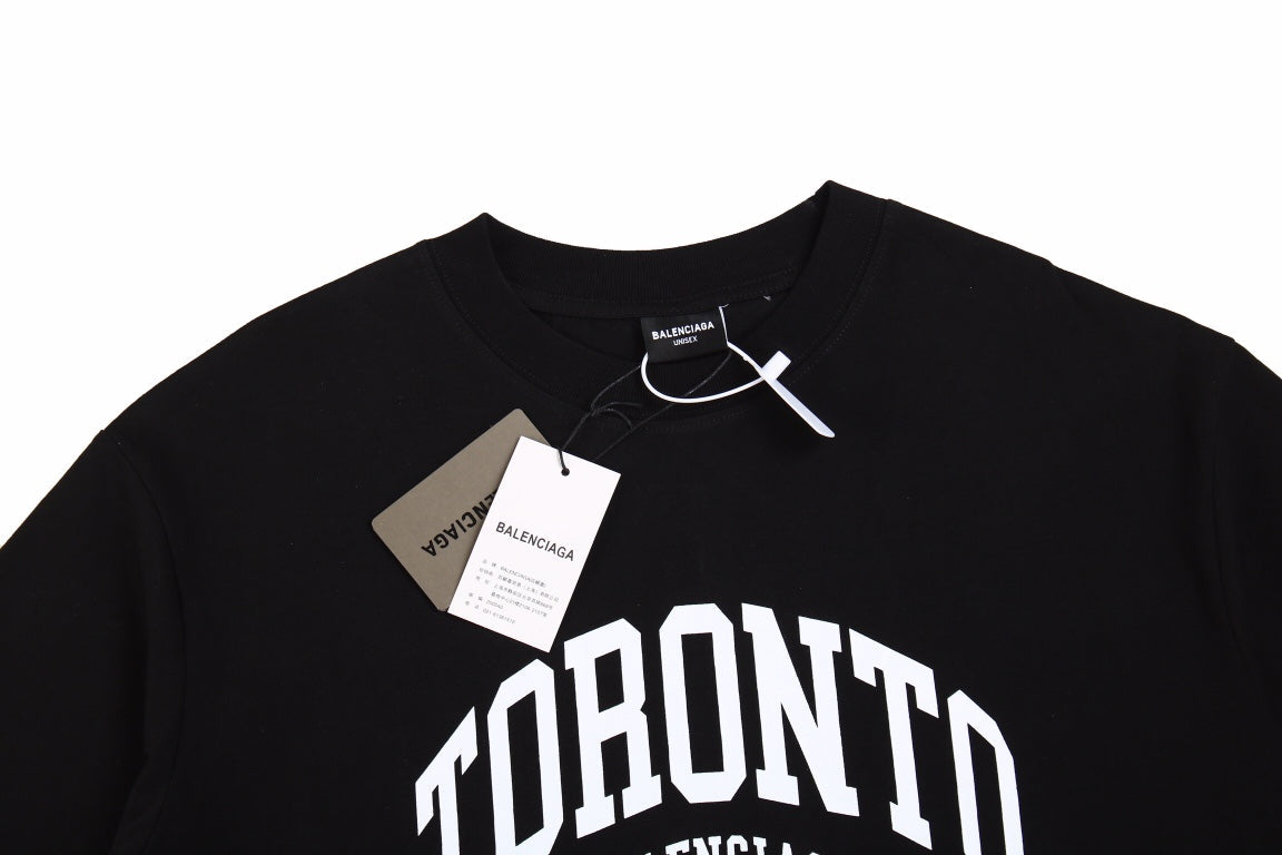 BALENCIAGA Toronto Logo T-shirt - Black Unisex Streetwear Limited Edition - The BALENCIAGA TORONTO LOGO T-SHIRT BLACK - REPLICA fuses luxury fashion with urban culture ,