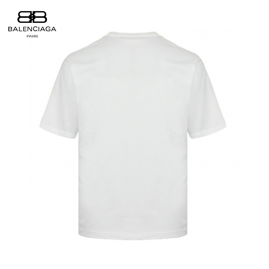 Balenciaga Multicolor Graphic Logo T-shirt - White Unisex Streetwear Limited Edition - This Balenciaga t-shirt features a unique multicolor graphic logo on the front, combining vibrant colors