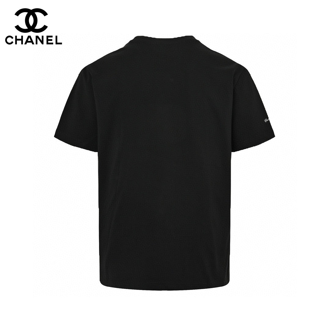 Chanel Classic Logo T-shirt In - Black Unisex Streetwear Limited Edition - The Chanel Classic Logo T-Shirt in black is a sophisticated and stylish addition to any