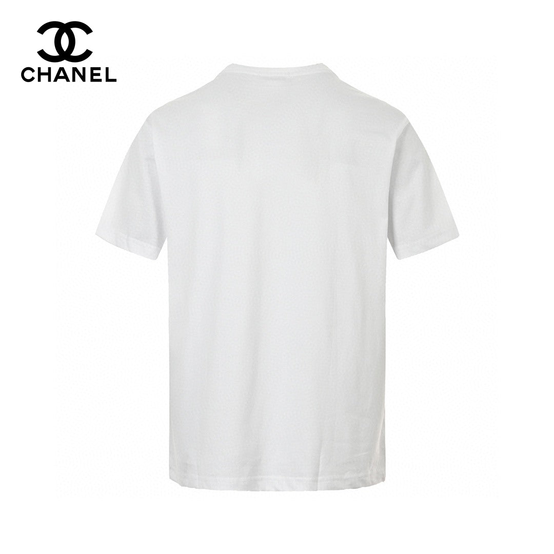 Chanel T-shirt - Black Unisex Streetwear Limited Edition - This Chanel t-shirt features a classic white design with a bold text graphic on the