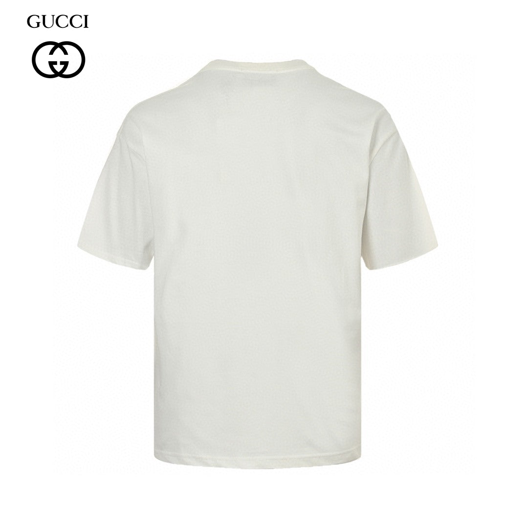 Gucci Multicolor Interlocking G Logo T-shirt - White Unisex Streetwear Limited Edition - This Gucci t-shirt features a large, multicolor interlocking G logo on the front. The vibrant