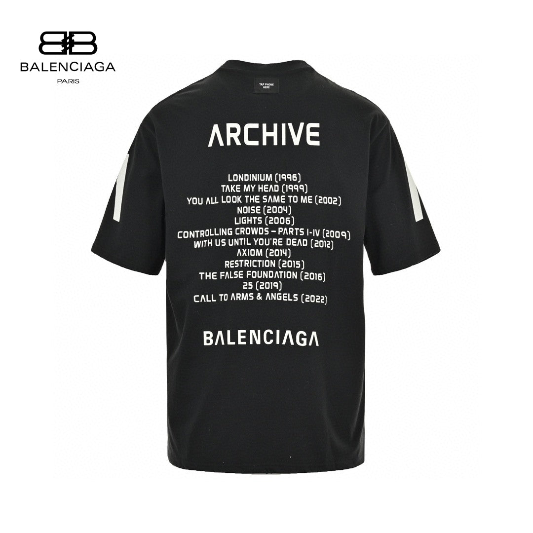 Balenciaga White Logo Graphic T-shirt (black) Unisex Streetwear Limited Edition - The Balenciaga White Logo Graphic T-Shirt in black is a bold statement piece, featuring a