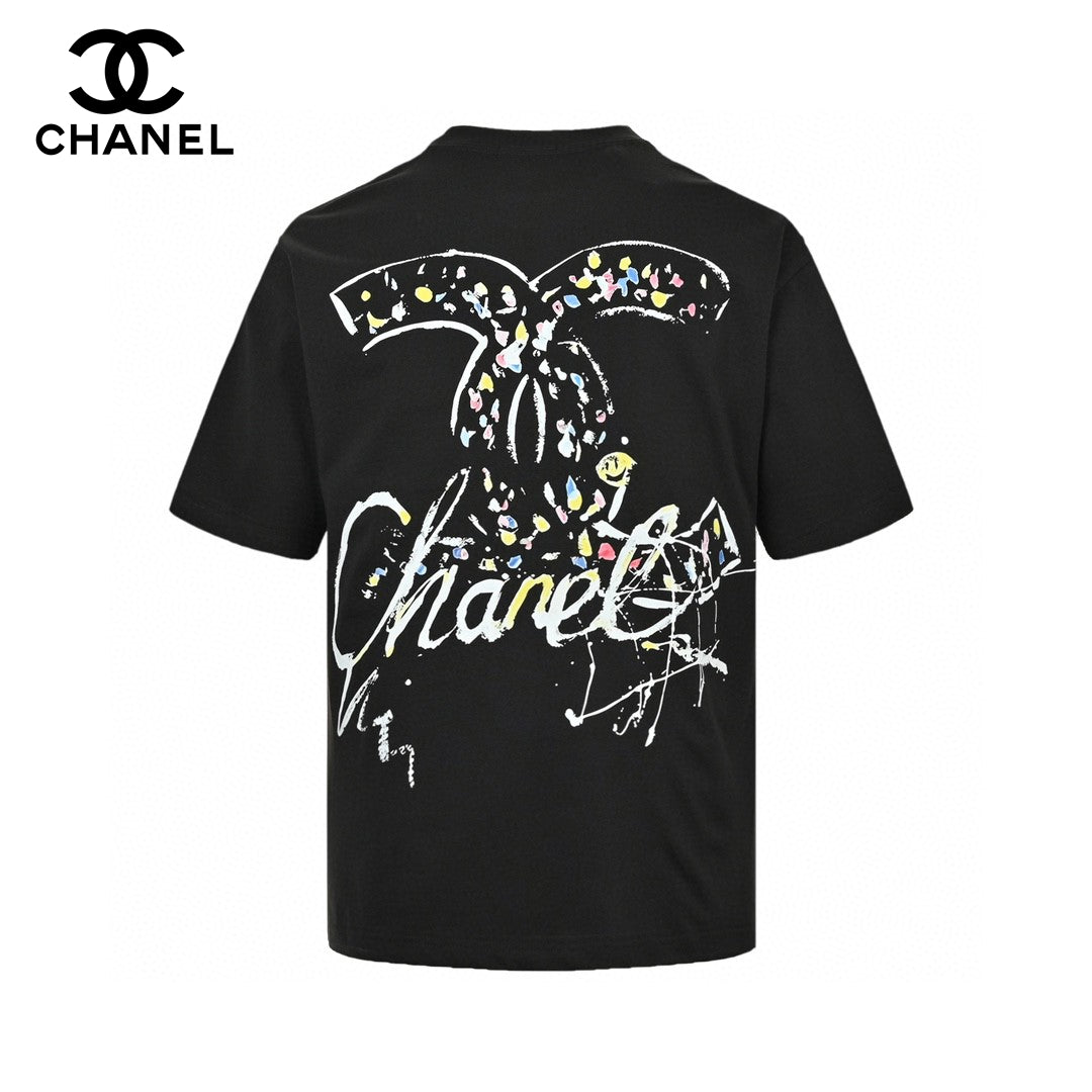 Chanel Signature Logo T-shirt - Black Unisex Streetwear Limited Edition - This Chanel t-shirt features a small, elegant signature logo on the chest, adding a touch