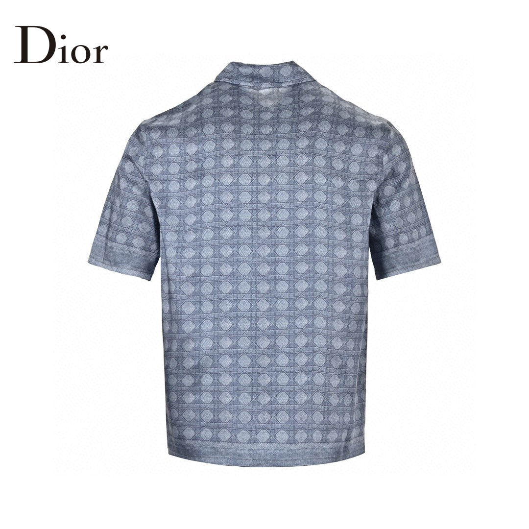 Dior Geometric Pattern Short Sleeve Shirt - Red Unisex Streetwear Limited Edition - This Dior short sleeve shirt exudes sophistication and modern elegance. Crafted from high-quality fabric, the
