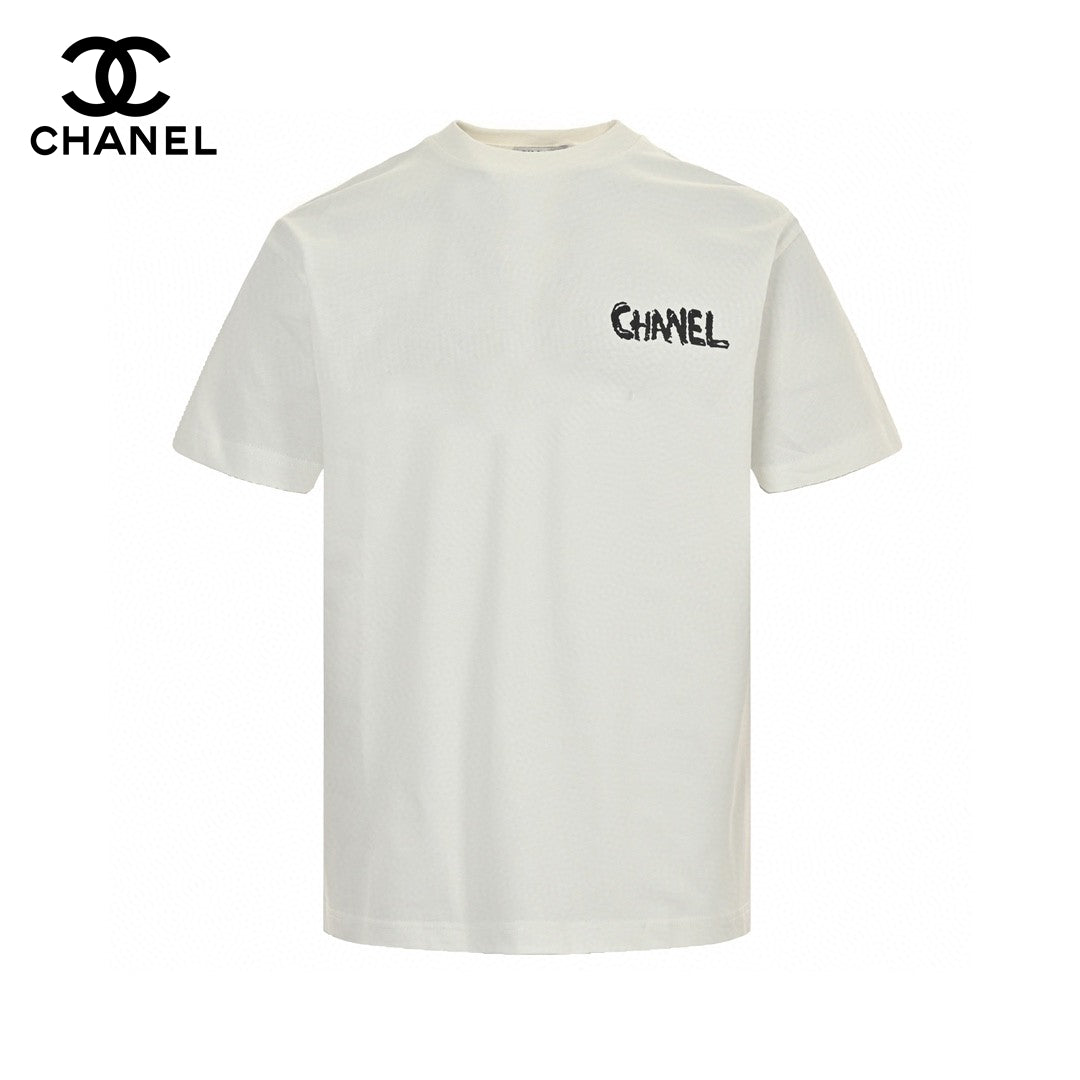Chanel Splash Logo T-shirt - Pink Unisex Streetwear Limited Edition - This Chanel t-shirt features a large pink logo with a splash paint effect, complemented by