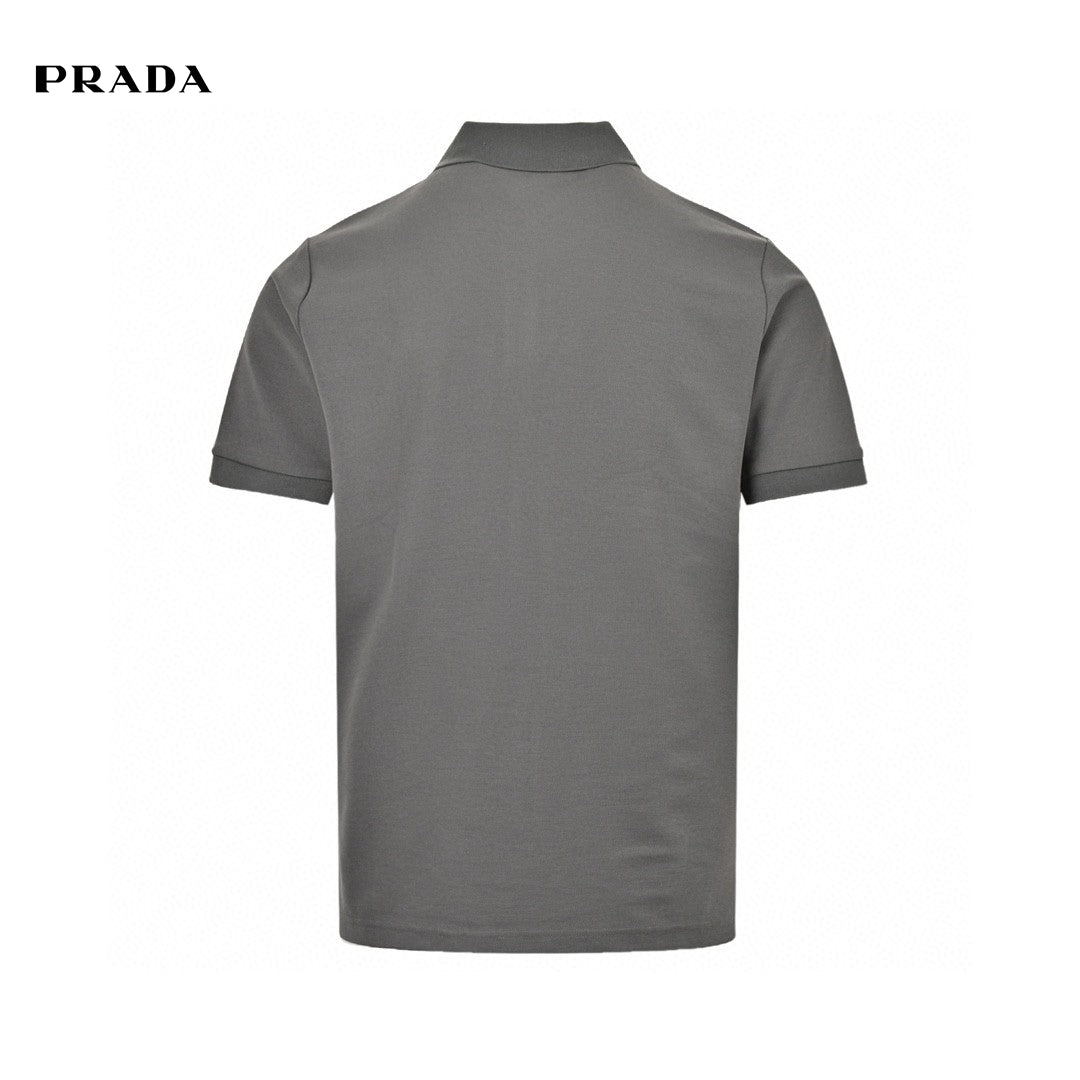 Prada Classic Polo Shirt - Grey Unisex Streetwear Limited Edition - This Prada polo shirt features a timeless design in a sleek grey color. With a