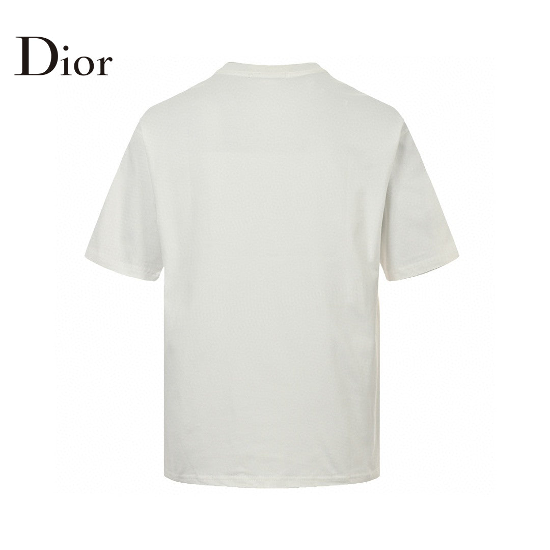 Dior Oversized Grey Logo T-shirt - White Unisex Streetwear Limited Edition - This Dior t-shirt features a bold oversized 'Dior' logo in grey on the front. The