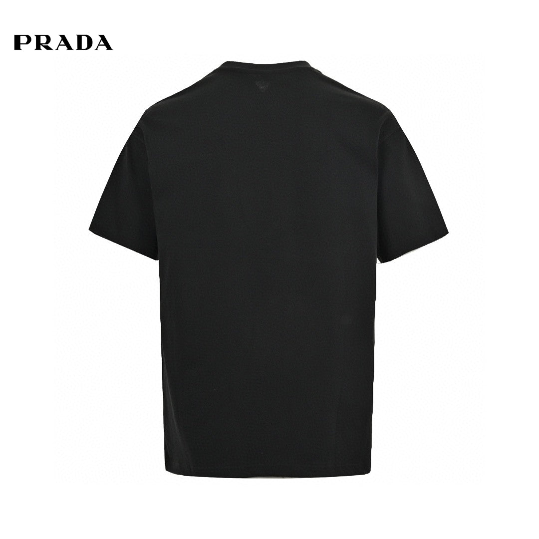 Prada Triangle Logo T-shirt - Black Unisex Streetwear Limited Edition - This Prada t-shirt features the iconic Prada triangle logo on the chest. Made from premium