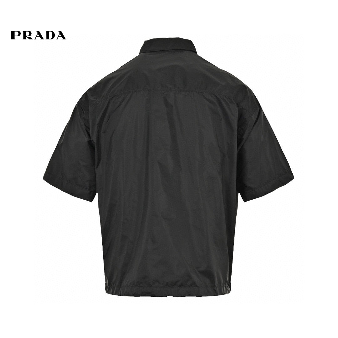 Prada Short-sleeve Jacket - Black Unisex Streetwear Limited Edition - This Prada jacket features a stylish design with a black color. It includes a full-zip