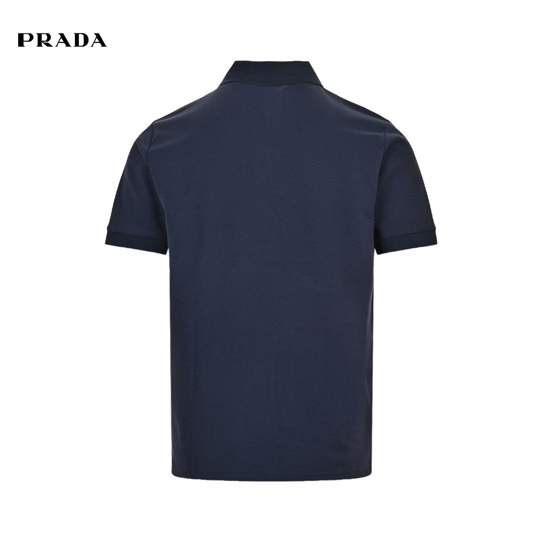 Prada Classic Polo Shirt - Navy Unisex Streetwear Limited Edition - This Prada polo shirt features a timeless design in a sleek navy color. With a
