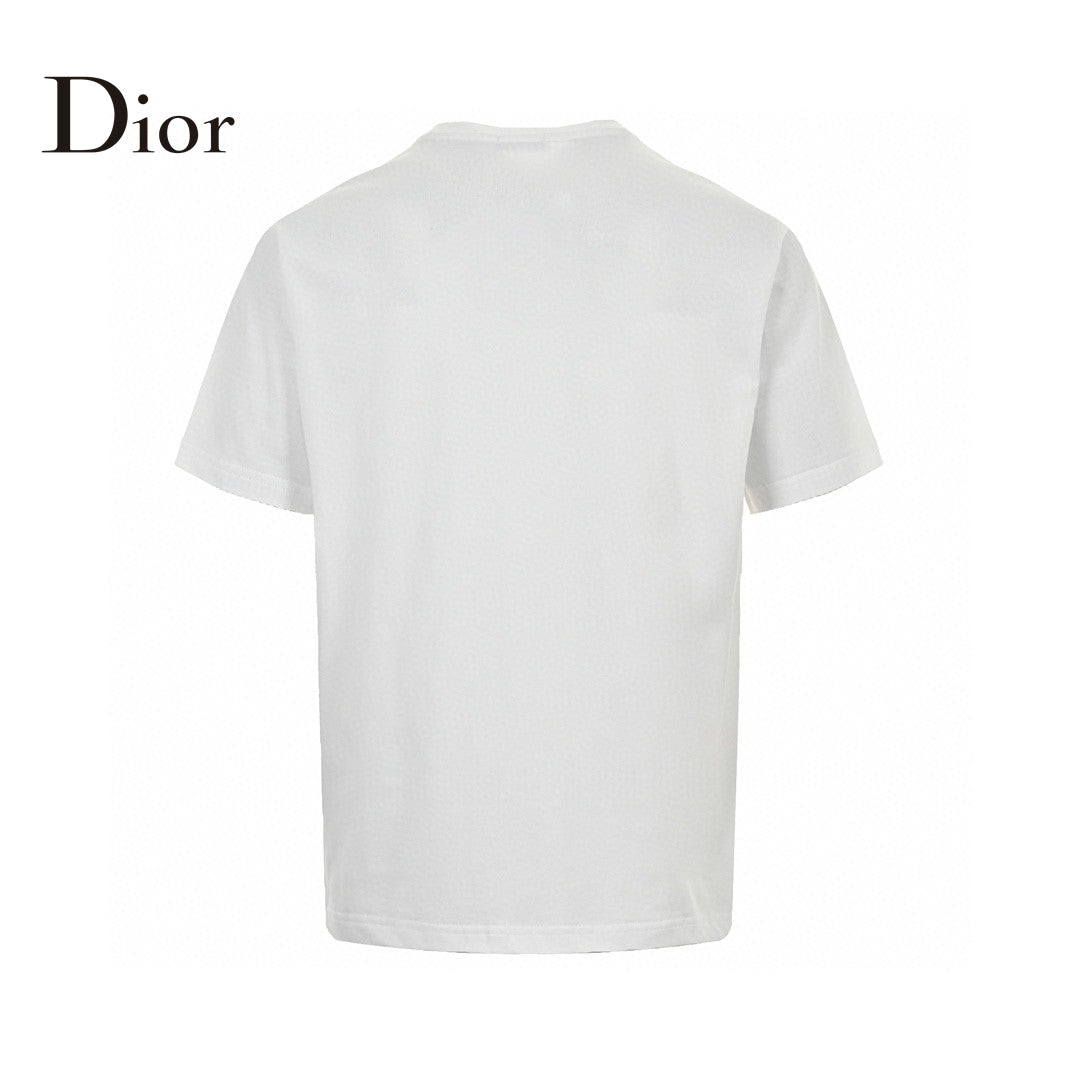 Dior Embroidered Cd Logo T-shirt (white) Unisex Streetwear Limited Edition - The Dior Embroidered CD Logo T-Shirt in white offers a refined blend of luxury and