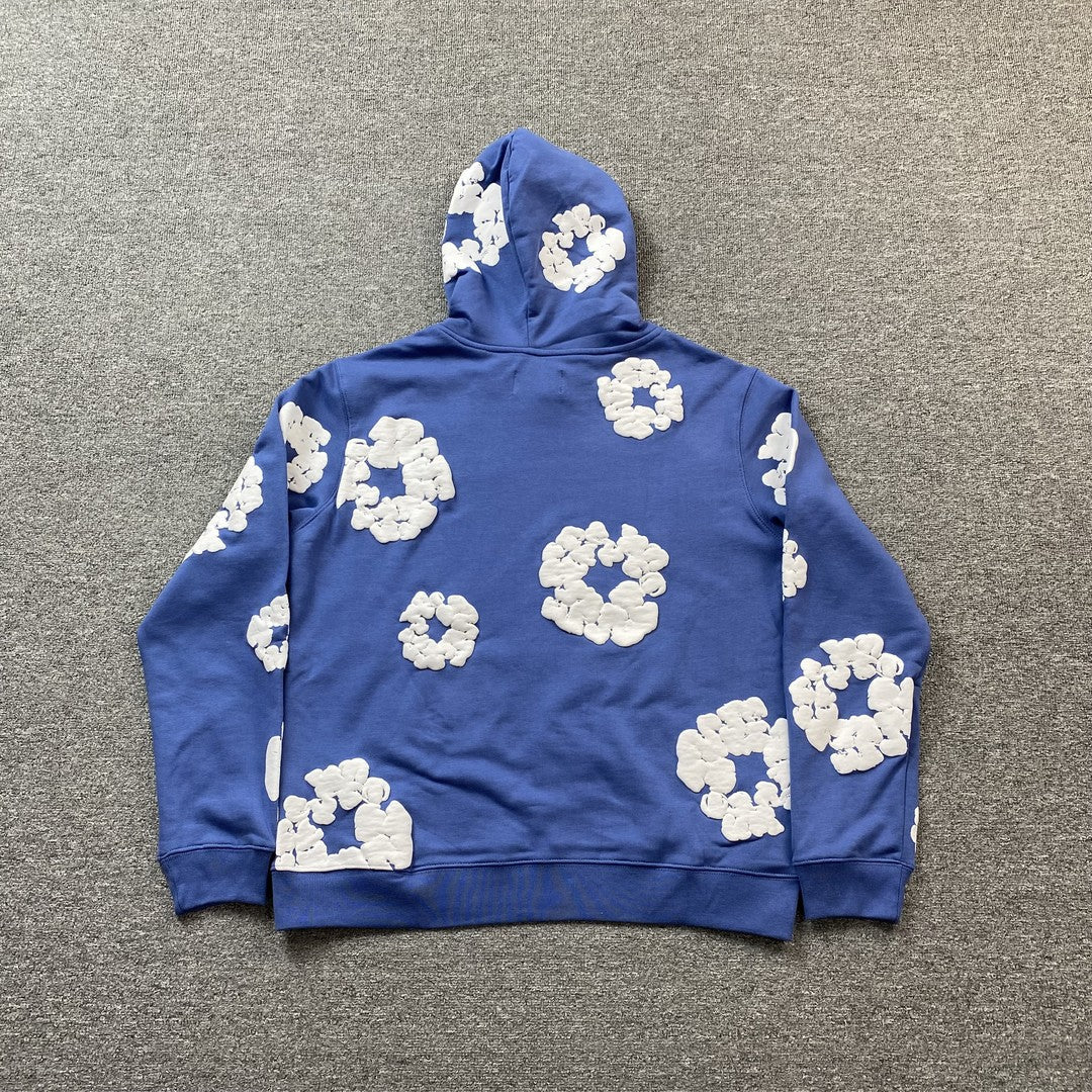 DENIM Tears Cotton Wreath Hoodie - Blue Unisex Streetwear Limited Edition