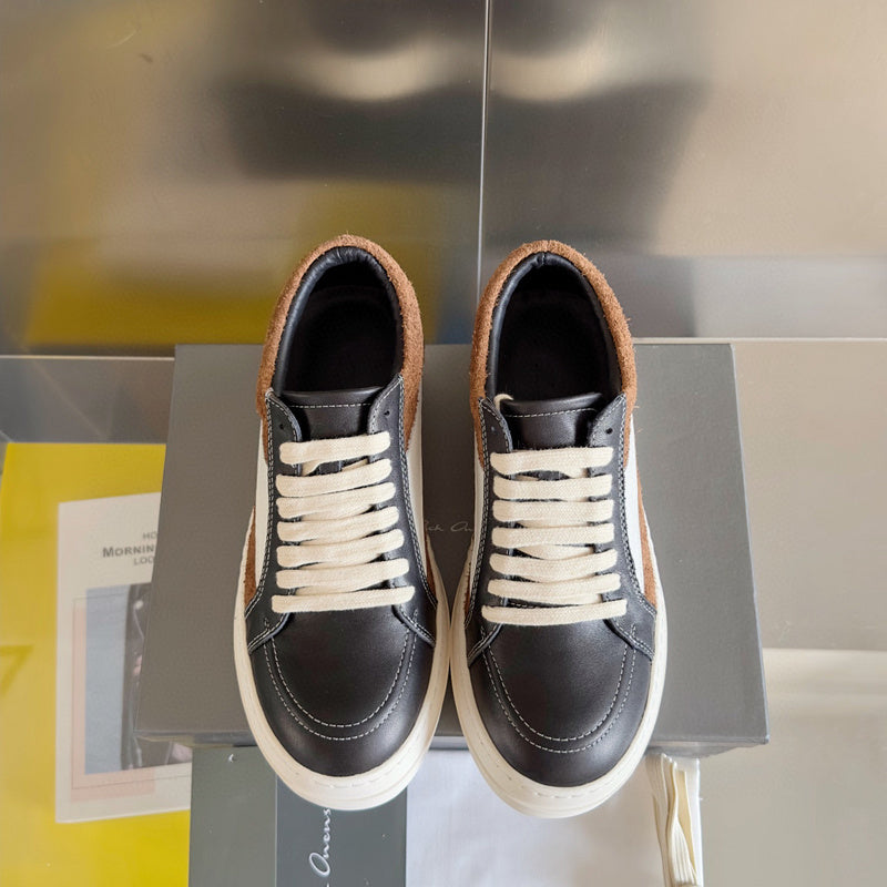Rick Owens And Brown Low-top Sneakers - Black Unisex Streetwear Limited Edition - **Rick Owens Black and Brown Low-Top Sneakers: Timeless Elegance and Premium Craftsmanship** Introducing the Rick