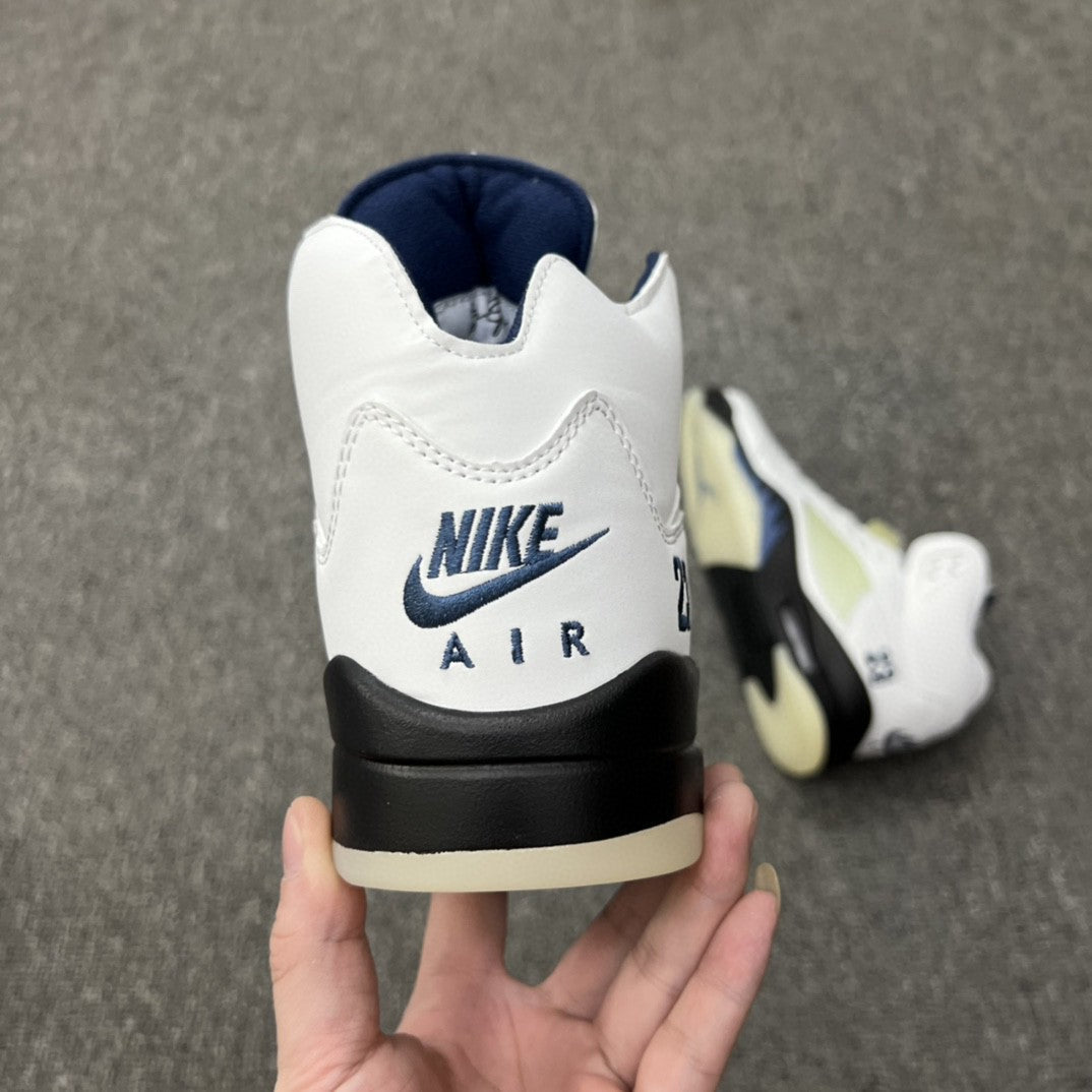 JORDAN 5 White And - Black Unisex Streetwear Limited Edition