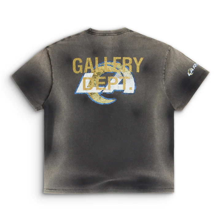 Gallery Dept. - La Rams Sun Faded Tee T-Shirt - Black Unisex Streetwear Limited Edition - **Gallery Dept. Rams Tee** The Gallery Dept. Rams Tee is a standout piece that perfectly