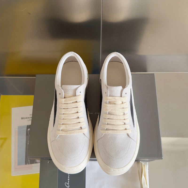 Rick Owens Suede Low-top Sneakers - White Unisex Streetwear Limited Edition - **Rick Owens White Suede Low-Top Sneakers: Timeless Elegance and Superior Craftsmanship** Introducing the Rick Owens