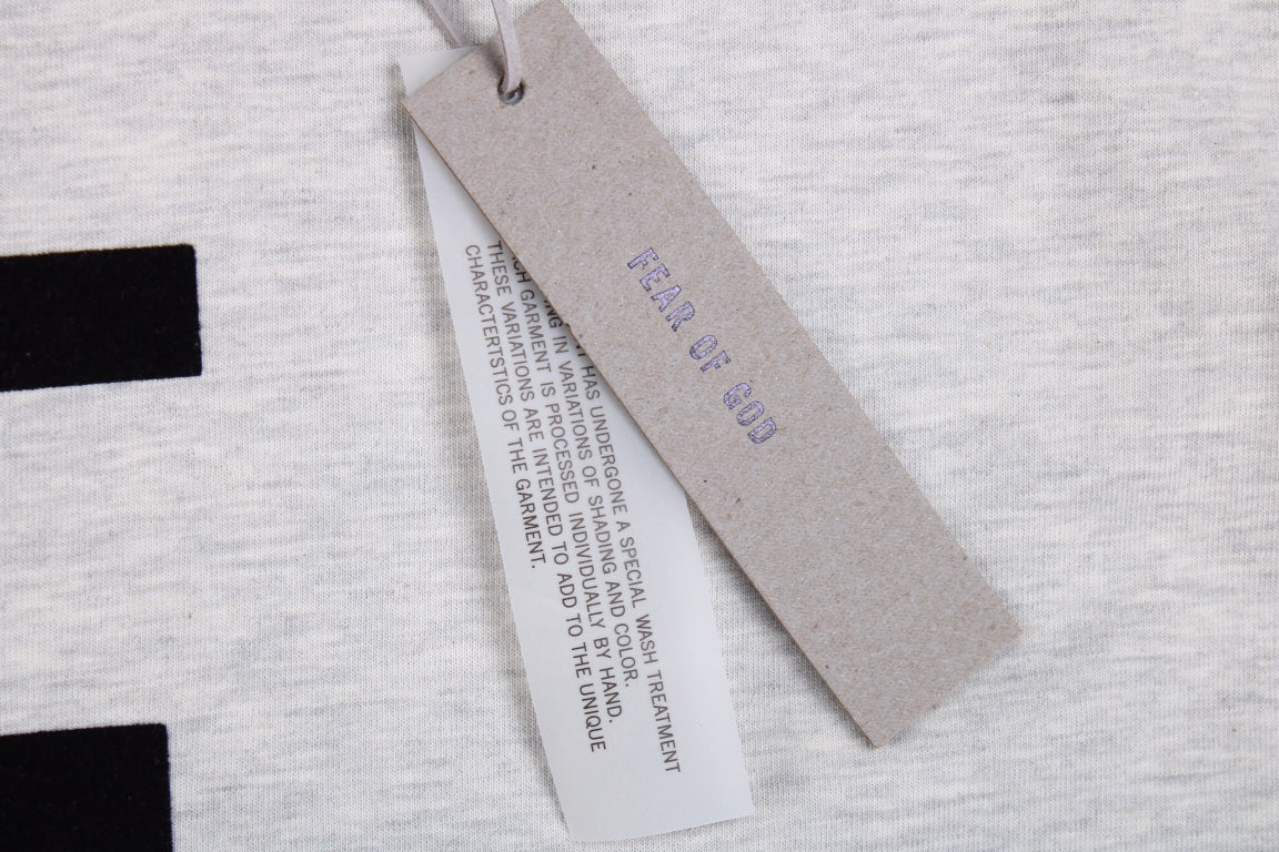 Fear Of God Letter F T-shirt (light Grey) Unisex Streetwear Limited Edition - <p dir='ltr'><span>This Fear of God t-shirt features a bold letter 'F' graphic on the