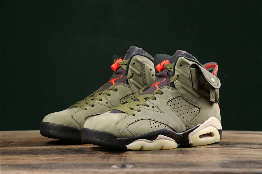 Jordan 6 Retro 'travis Scott - Medium Olive' - Black Unisex Streetwear Limited Edition - **Product Description for Air Jordan 6 Retro 'Travis Scott - Medium Olive'** The Air Jordan