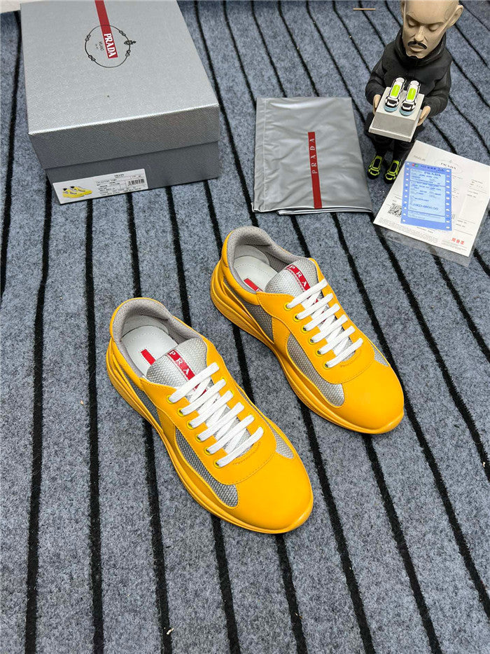 PRADA America's Cup Soft Rubber Silver Sneakers - Yellow Unisex Streetwear Limited Edition