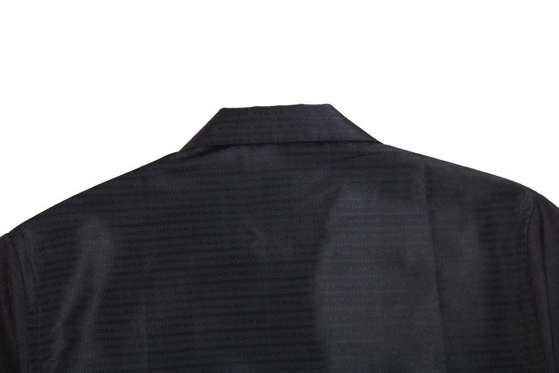 Prada Zip-up Shirt - Black Unisex Streetwear Limited Edition - <p dir='ltr'><span>A sleek Prada zip-up shirt featuring a minimalist design. Black color with a