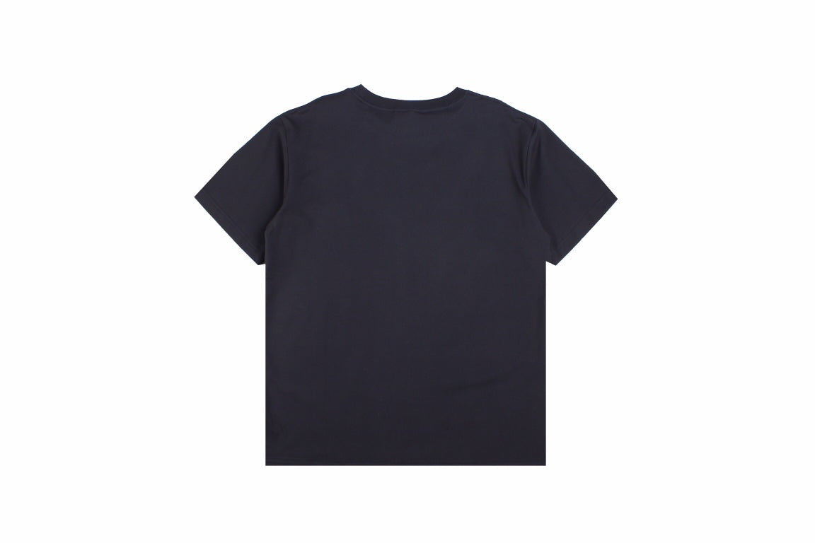 Dior T-shirt With Minimalist Logo - Blue Unisex Streetwear Limited Edition - <p dir='ltr'><span>Navy blue t-shirt featuring a small, minimalist Dior logo on the chest. Simple