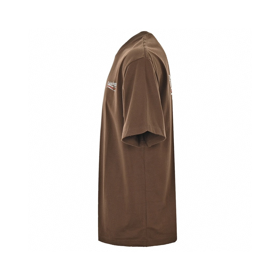 Balenciaga Political Campaign T-shirt (brown) Unisex Streetwear Limited Edition - The Balenciaga Political Campaign T-Shirt in brown offers a sophisticated twist on casual wear. Crafted