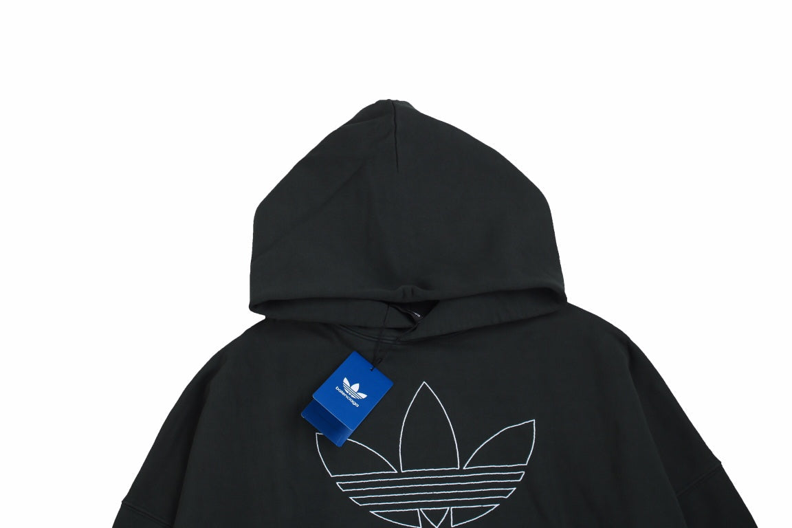 BALENCIAGA - Adidas Hoodie - Black Unisex Streetwear Limited Edition