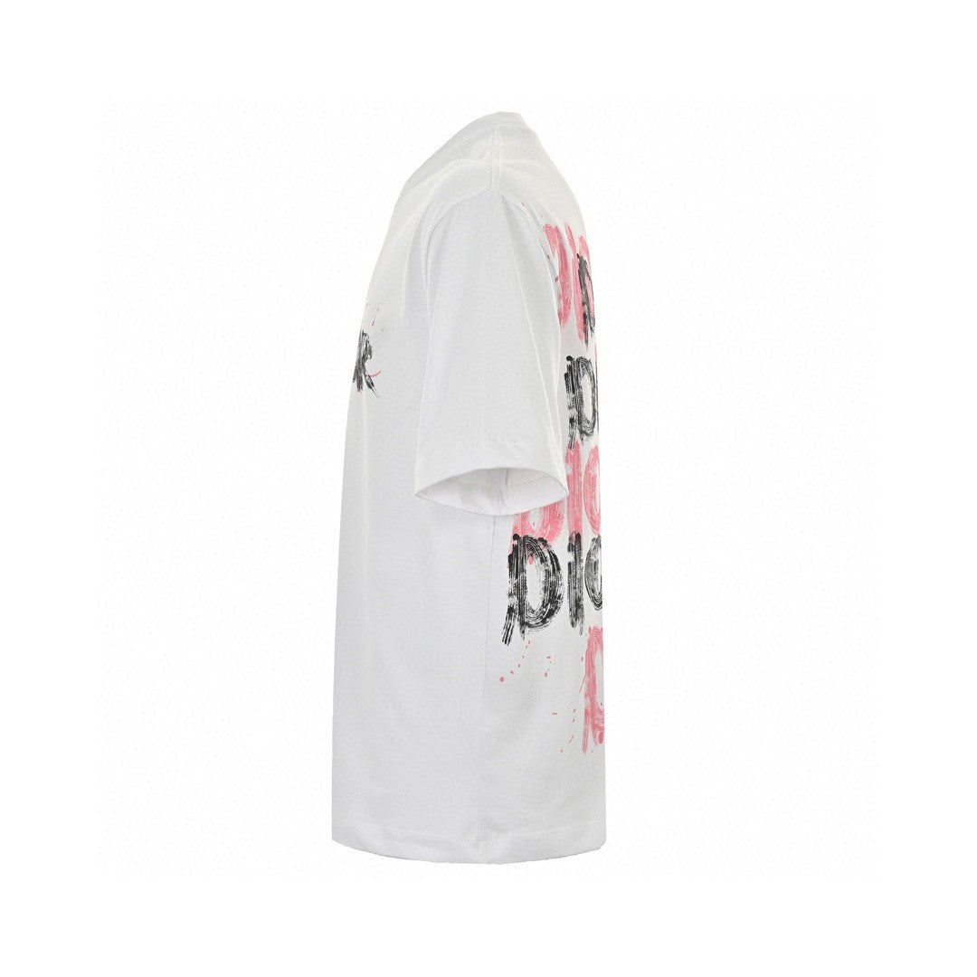 Dior Graffiti Logo T-shirt In - White Unisex Streetwear Limited Edition - The Dior Graffiti Logo T-Shirt in white is a contemporary piece that fuses streetwear aesthetics