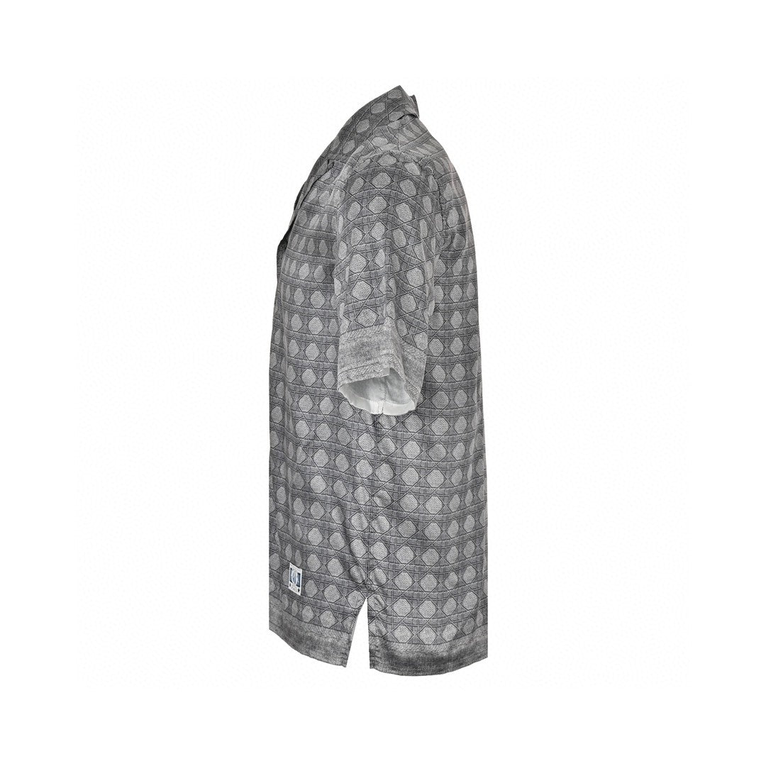 Dior Geometric Pattern Short Sleeve Shirt In - Gray Unisex Streetwear Limited Edition - This Dior short sleeve shirt showcases a refined geometric pattern in a sophisticated gray hue.