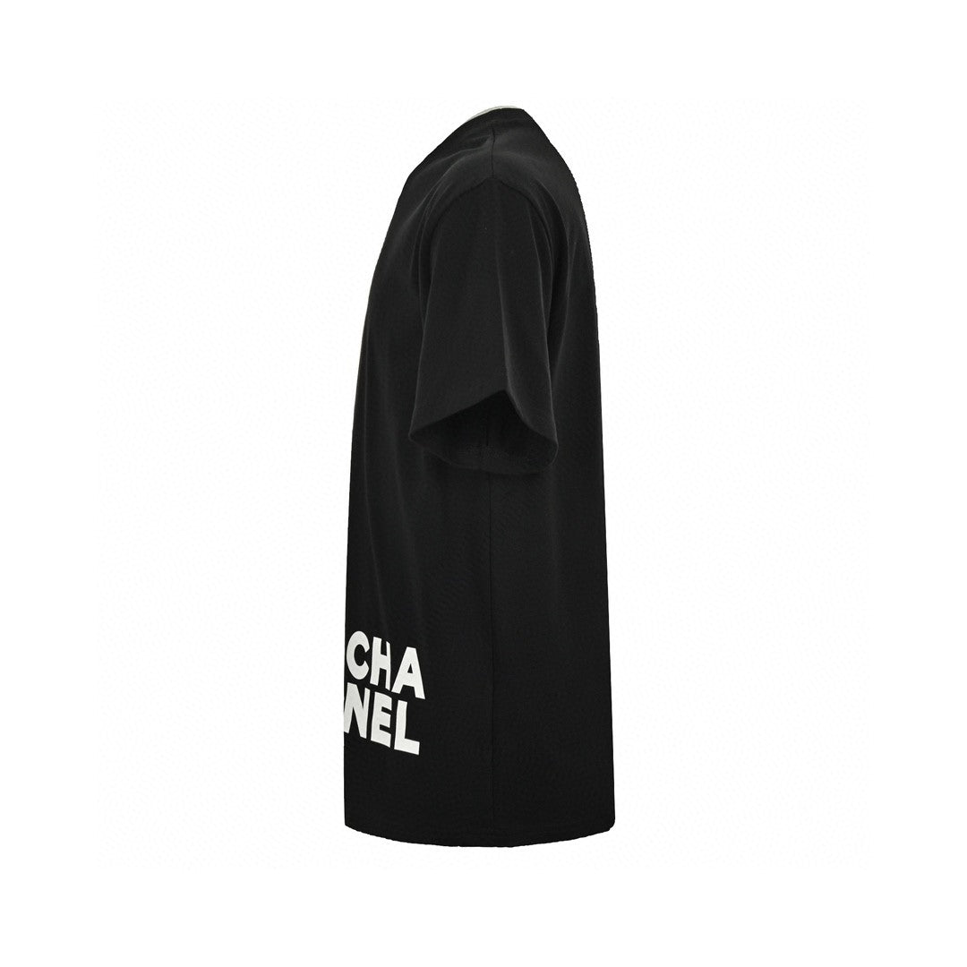 Chanel Double C Logo T-shirt (black) Unisex Streetwear Limited Edition - The Chanel Double C Logo T-Shirt in black is a testament to sophisticated simplicity and