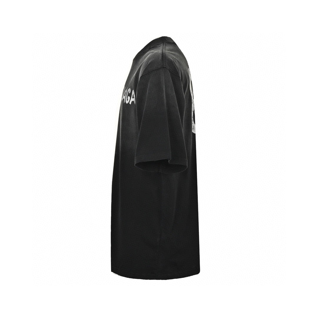 Balenciaga Spray-paint Logo T-shirt (black) Unisex Streetwear Limited Edition - The Balenciaga Spray-Paint Logo T-Shirt in black is a striking piece that combines casual style