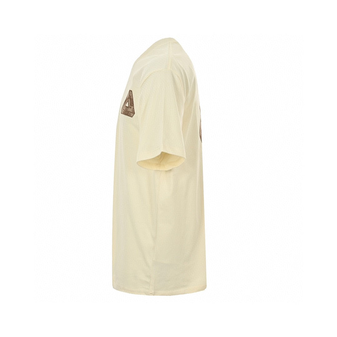 Gucci Triangle Logo T-shirt - Beige Unisex Streetwear Limited Edition - This Gucci t-shirt features a subtle triangle logo on the chest. The shirt is primarily