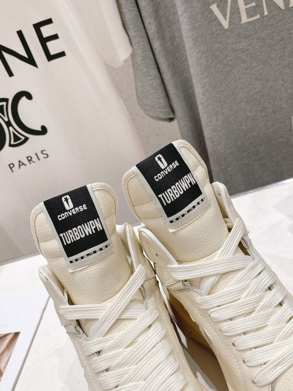Rick Owens High-top Sneakers - Cream Unisex Streetwear Limited Edition - **Rick Owens Cream High-Top Sneakers: Elevate Your Style with Minimalist Elegance** Discover the perfect fusion