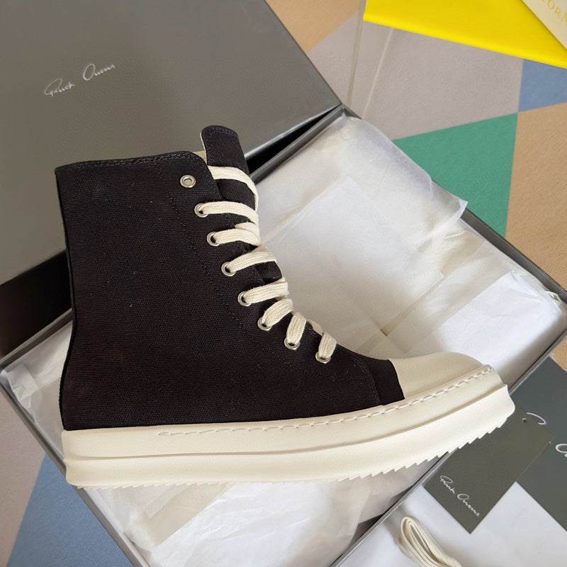 Rick Owens High-top Sneakers - Black Unisex Streetwear Limited Edition - **Rick Owens Black High-Top Sneakers: Bold Style and Premium Craftsmanship** Introducing the Rick Owens Black