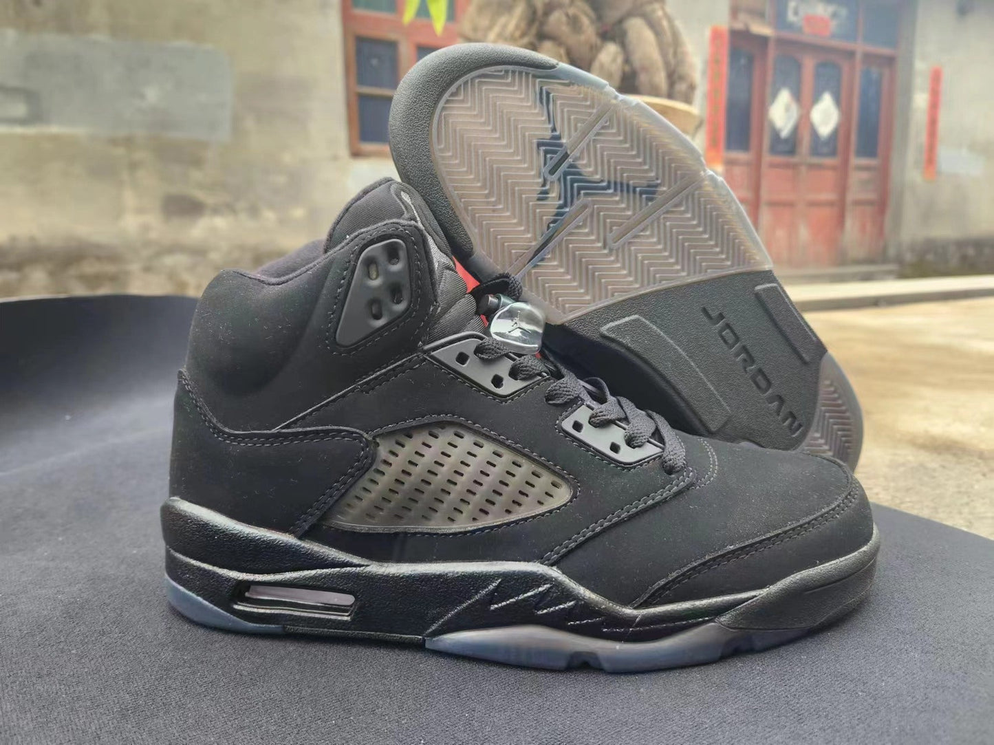 Jordan 5 All-black Unisex Streetwear Limited Edition