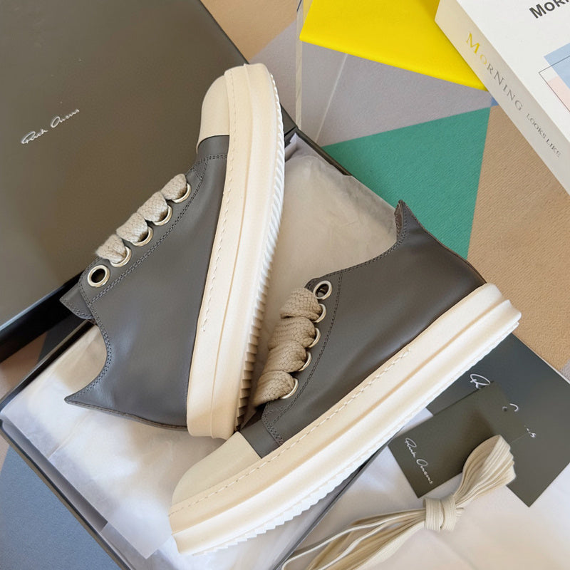 Rick Owens Low-top Sneakers - Gray Unisex Streetwear Limited Edition - **Rick Owens Gray Low-Top Sneakers: Modern Elegance and Superior Craftsmanship** Introducing the Rick Owens Gray