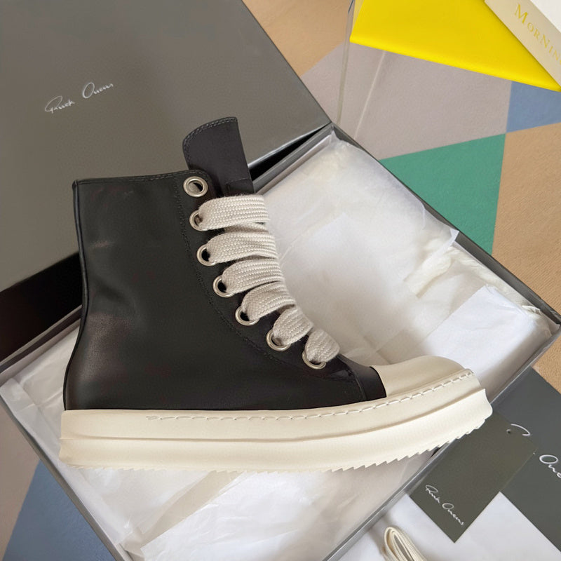 Rick Owens High-top Sneakers - Black Unisex Streetwear Limited Edition - **Rick Owens Black High-Top Sneakers: Bold Style and Premium Craftsmanship** Introducing the Rick Owens Black