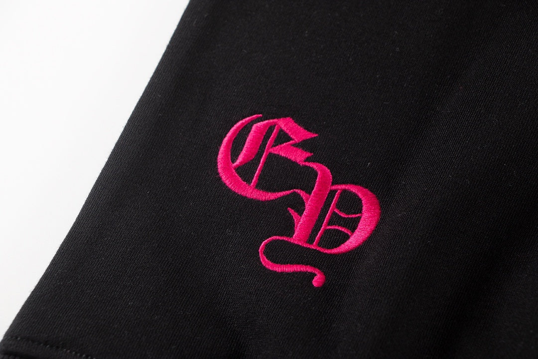 CHROME Hearts Pink Horse Shoe Logo Sweatshirt - Black Unisex Streetwear Limited Edition