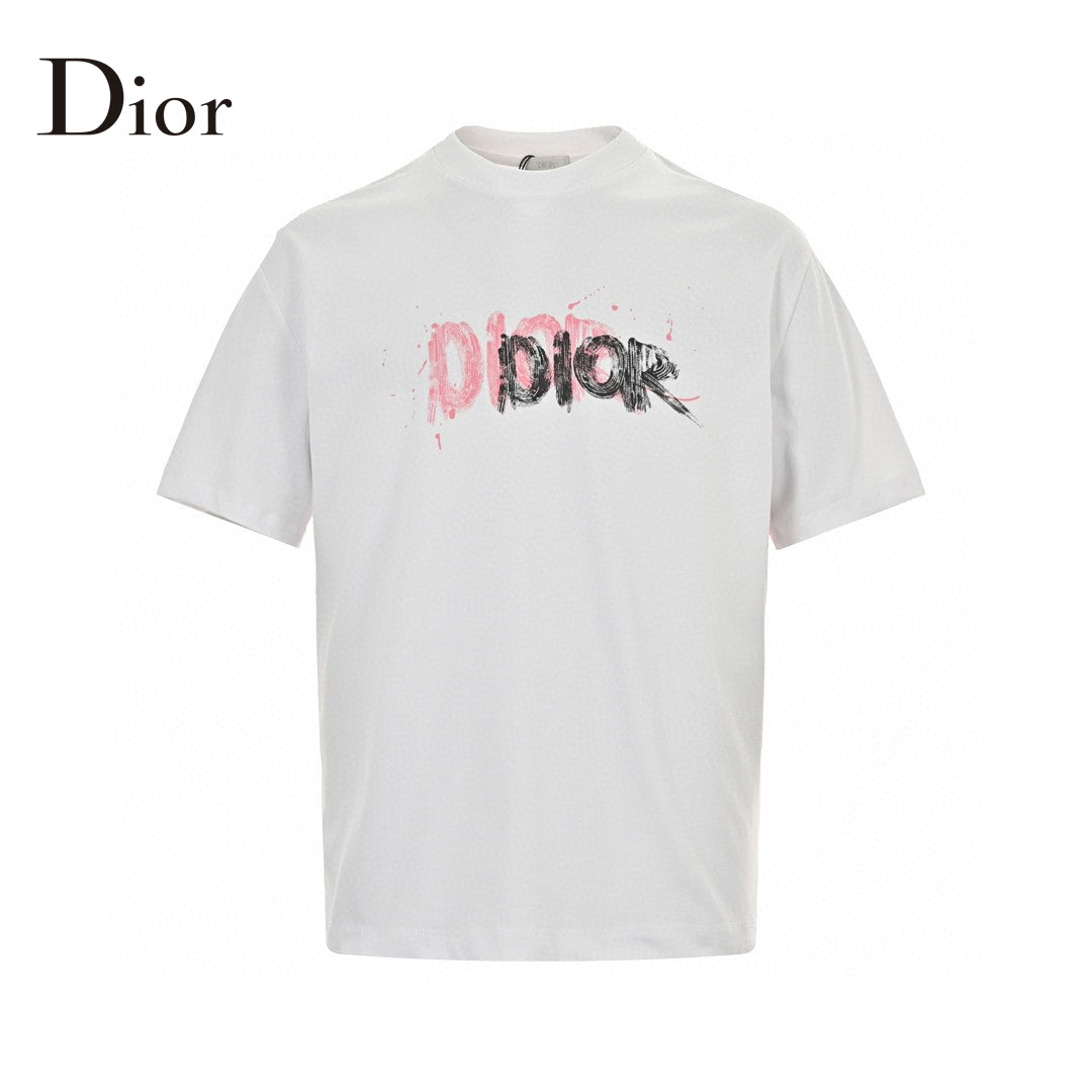 Dior T-shirt - Paint Stroke Logo - Black Unisex Streetwear Limited Edition - <span>This Dior t-shirt features a bold design with the Dior logo in a paint stroke