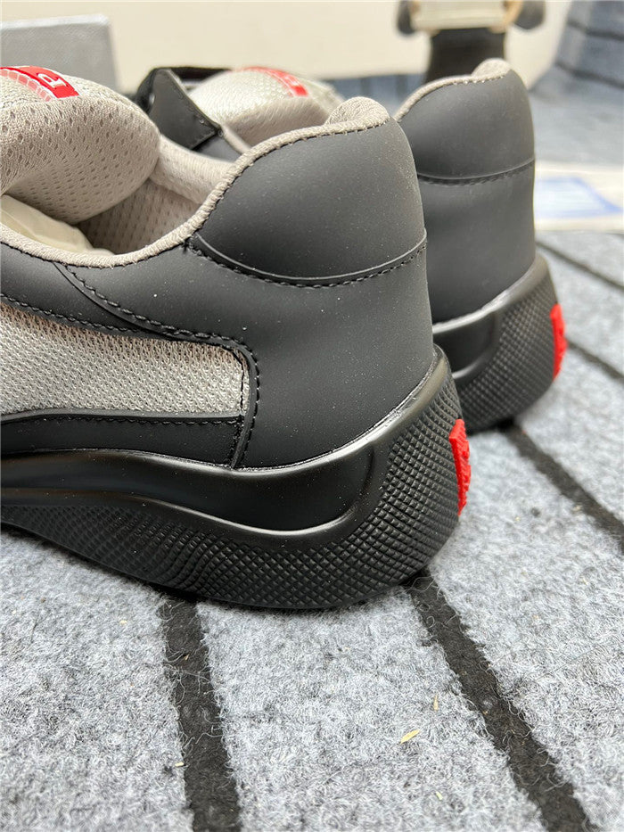 PRADA America's Cup Soft Rubber Silver Sneakers - Black Unisex Streetwear Limited Edition