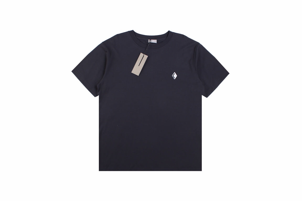 Dior T-shirt With Minimalist Logo - Blue Unisex Streetwear Limited Edition - <p dir='ltr'><span>Navy blue t-shirt featuring a small, minimalist Dior logo on the chest. Simple