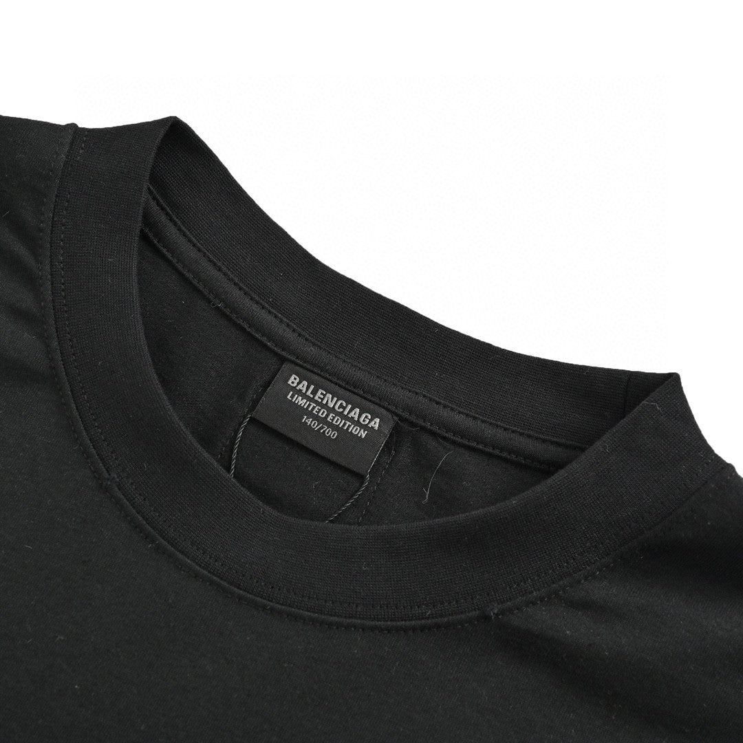 Balenciaga White Logo Graphic T-shirt (black) Unisex Streetwear Limited Edition - The Balenciaga White Logo Graphic T-Shirt in black is a bold statement piece, featuring a